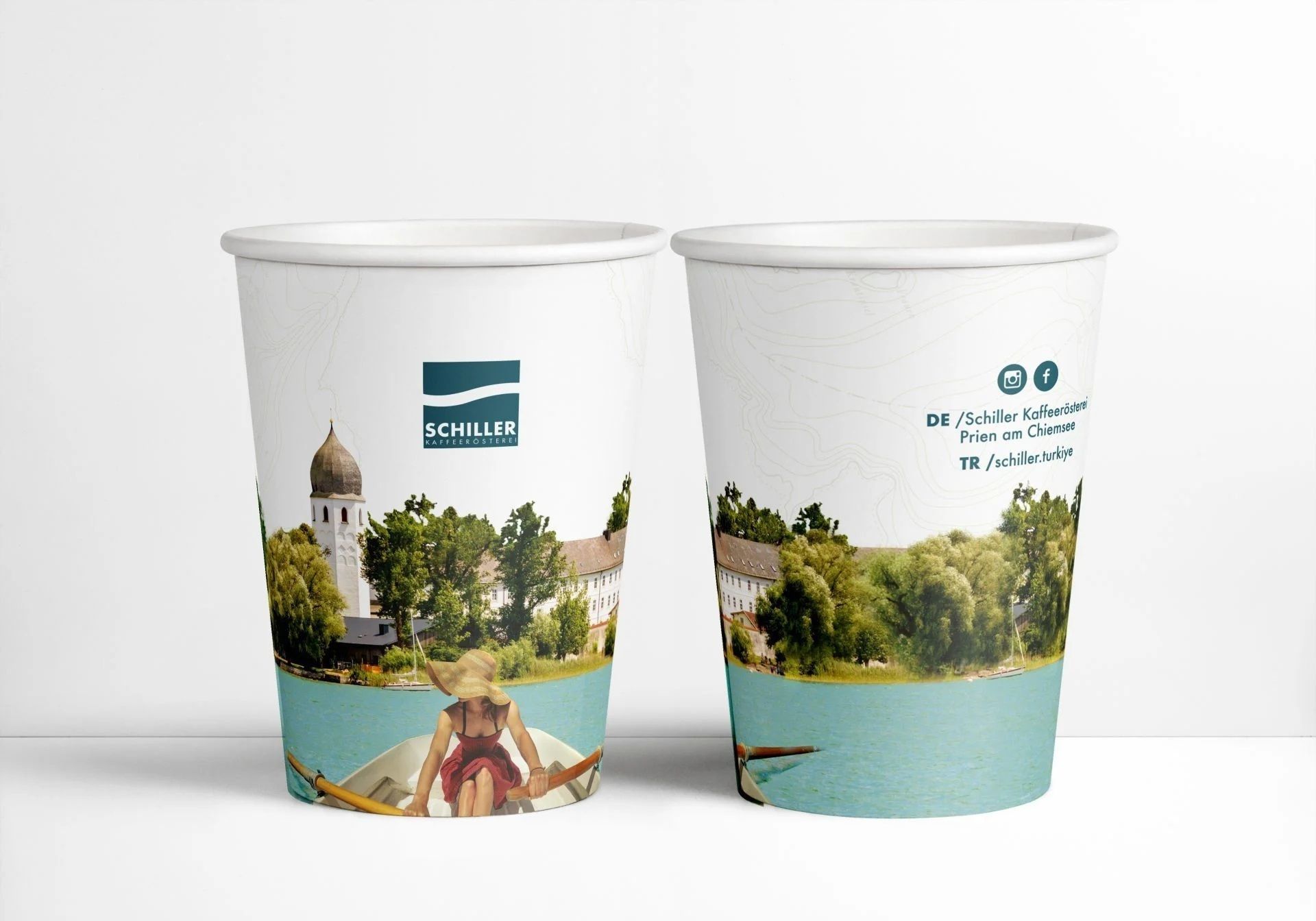 Schiller Logo 8 oz Cardboard Take Away Cup Double Wall