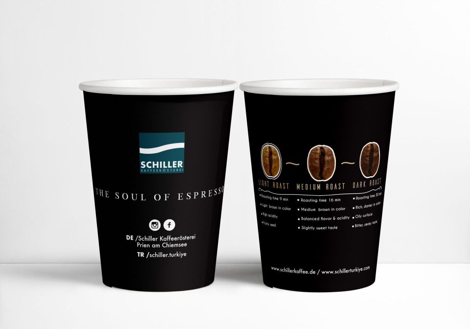 Schiller Logolu 8 oz Karton Take Away Bardak Double Wall
