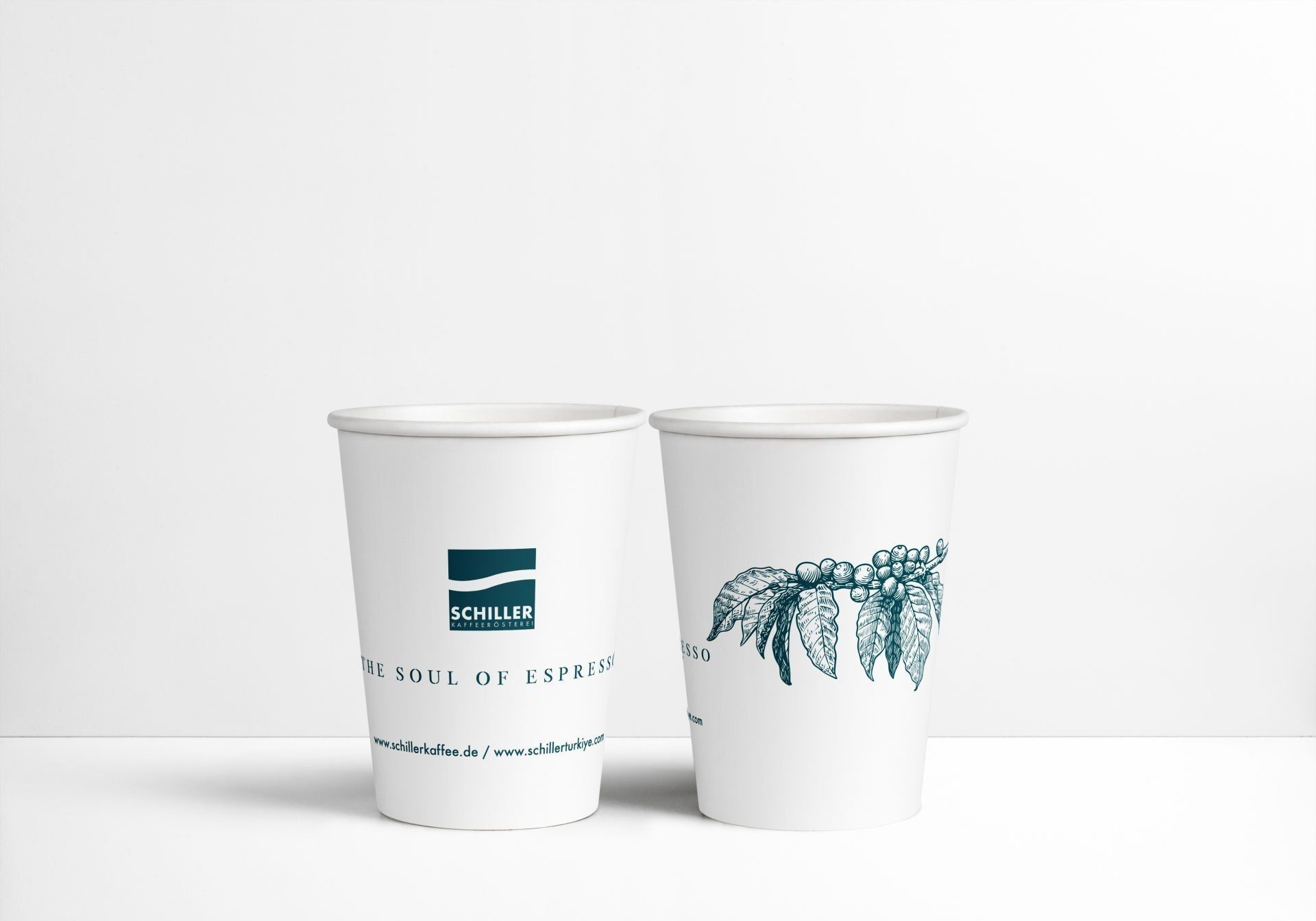 Schiller Logo 4 Oz Take Away Becher
