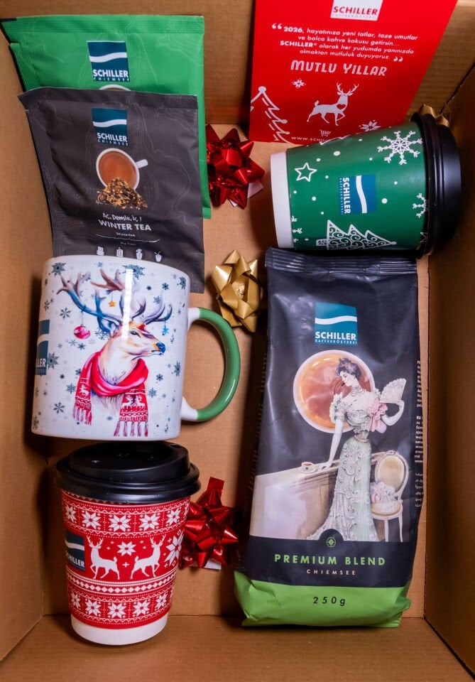 Yılbaşı Hediye Paketi – Kupa & Premium Blend 250 gr Çekirdek Kahve